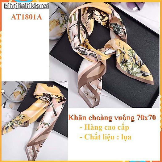 Khăn lụa vuông cao cấp- khăn choàng cổ lụa AT1801