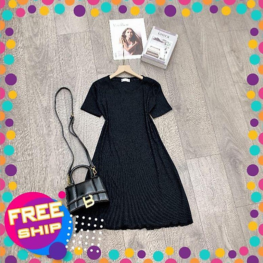 VÁY ĐEN BODY LEN TĂM