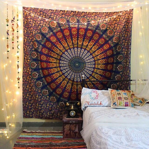 Khăn trang trí treo tường 2m1 x 2m4 100% cotton Ấn Độ