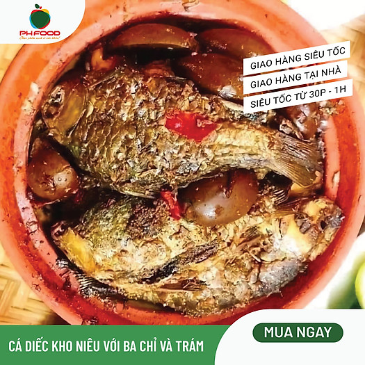 Cá Diếc Kho Niêu Với Ba Chỉ Và Trám - 1 Niêu