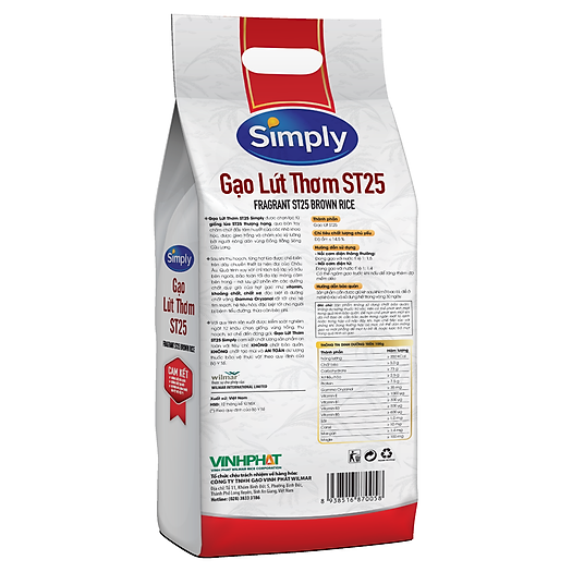 Gạo Lứt Thơm ST25 Simply 1kg