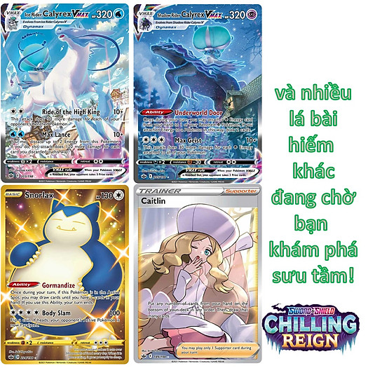 01 Pack Bài Pokemon TCG Chilling Reign hot, mới nhất (tép gói thẻ bài pokemon booster pack) - Series Sword Shield