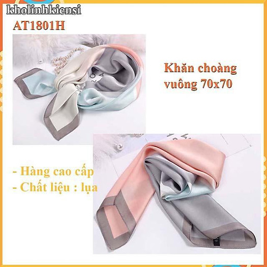 Khăn lụa vuông cao cấp- khăn choàng cổ lụa AT1801