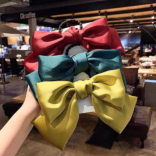 Kẹp nơ, cột tóc nơ lụa nhiều màu (Hàng Quảng Châu đẹp ,chất lụa chuẩn màu chuẩn mẫu)