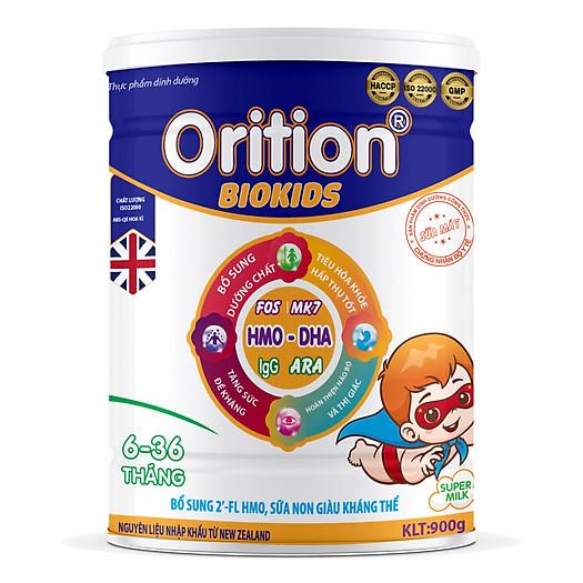 SỮA ORITION BIOKIDS DÀNH CHO TRẺ BIẾNG ĂN, CHẬM LỚN, GIÚP TRẺ ĂN NGON, NGỦ NGON, CHO HỆ TIÊU HÓA CỦA BÉ KHỎE MẠNH- 900G