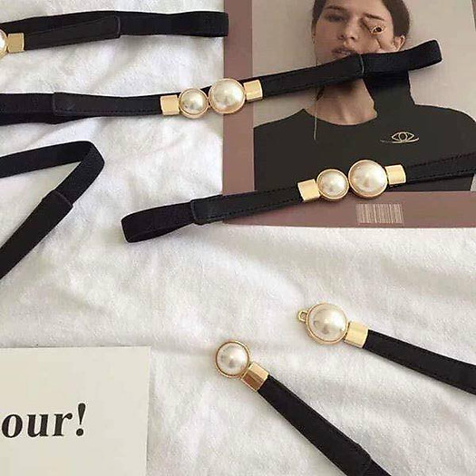 Dây lưng thắt eo màu đen - phụ kiện cho bạn gái