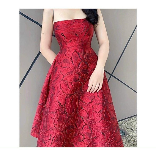 ĐẦM TAFTA GẤM 2 DA XOÈ 2 DÂY