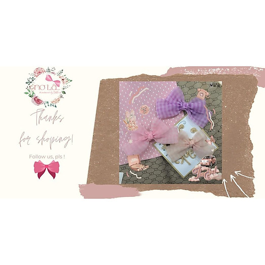 kẹp tóc nơ màu trắng đuôi dài