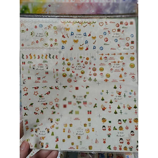 Hình dán sticker 3d trang trí móng bảng to