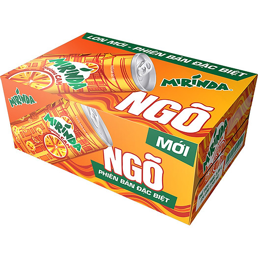 Thùng 24 Lon Nước Ngọt Có Gas Mirinda Cam (245ml/lon)
