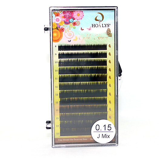 Lông Mi Nối-Mi Lụa, Mi Nhung Hoalys EG-01 - Độ cong J, độ dày 0.07, 0.10, 0.12, 0.15, dài từ 8-15mm, phù hợp với tất cả các kỹ thuật nối mi Classic, Thiên Thần, Volume - 15 - 0.15