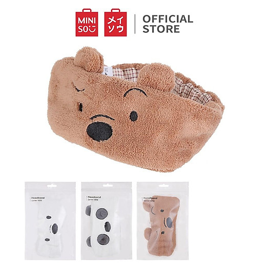 Băng đô cài tóc Băng đô tóc Phụ kiện tóc băng đô rửa mặt MINISO x WE BARE BEARS Vòng quấn đầu đáng yêu