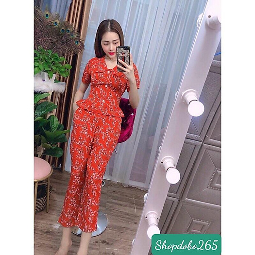 Đồ bộ nữ,đồ ngủ, bộ mặc nhà vải lụa hoa nhí siêu xinh.