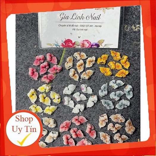 Hoa bột nail gắn móng tay | Hoa cúc xoáy ( set 2 bông/10 bông )