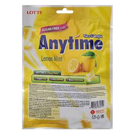 Kẹo Lotte Anytime Chanh - Gói 74g