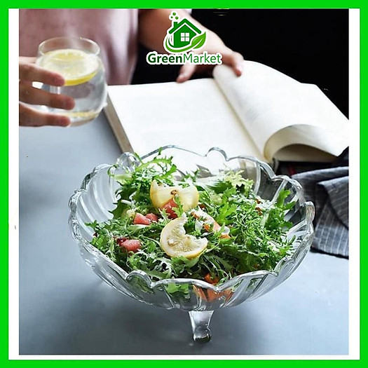 Bát thả hoa thuỷ tinh 3 chân