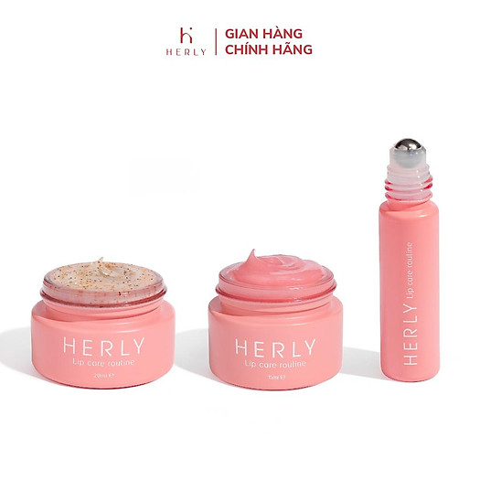 Bộ chu trình 3 bước làm hồng môi dưỡng môi mềm mịn HERLY Lip Care
