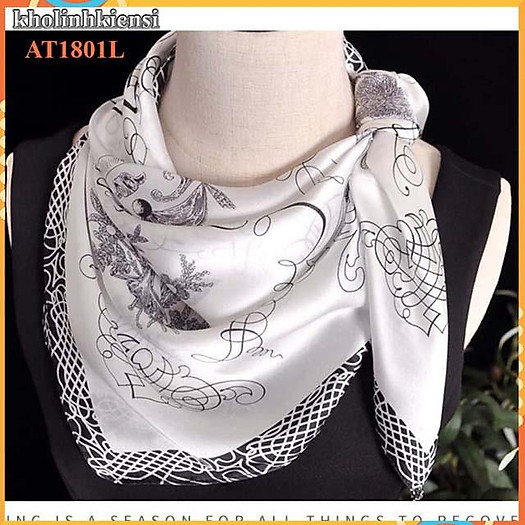 Khăn lụa vuông cao cấp- khăn choàng cổ lụa AT1801