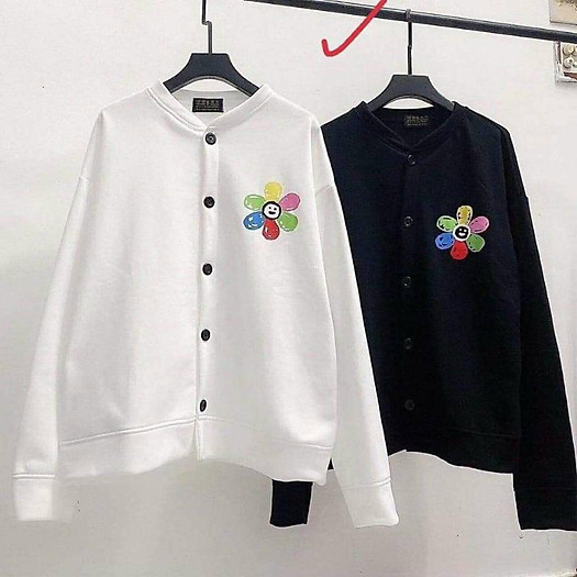 ÁO KHOÁC CARDIGAN - ÁO KHOÁC NỈ NGOẠI FLOWER 2 MÀU ( kèm ảnh thật )
