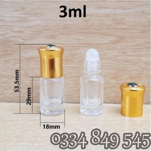 Vỏ bi lăn Dubai 3ml 5ml 10ml thủy tinh thân Ruby - Chai lọ chiết nước hoa, dầu dừa, phễu mini, mỹ phẩm du lịch.