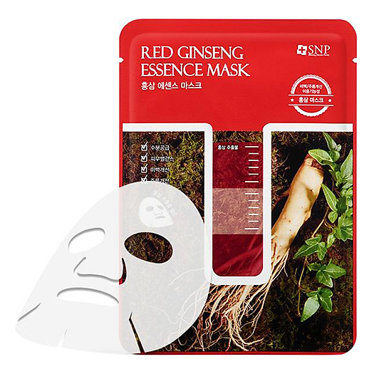 Bộ Mặt Nạ Essence Tinh Chất Hồng Sâm Dưỡng Ẩm Chuyên Sâu SNP Red Ginseng Essence Mask (10 Miếng)