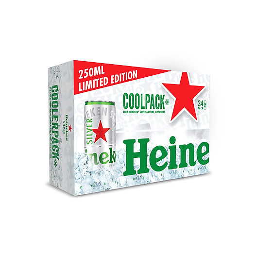 Thùng 24 lon bia Heineken Silver Coolpack 250ml/lon