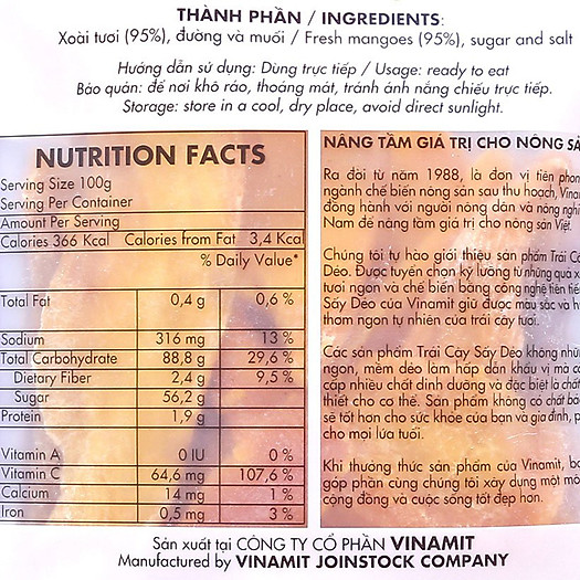 Xoài Sấy Dẻo Vinamit (100g)