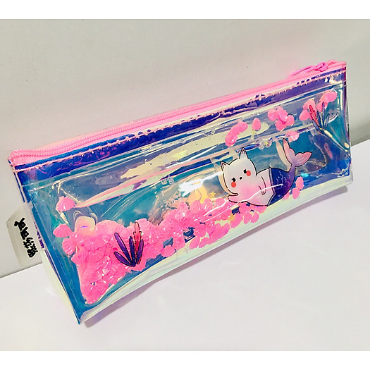 Bóp viết, hộp đựng bút Hologram 3D TRONG SUỐT NHỰA DẺO ( mẫu ngẫu nhiên )