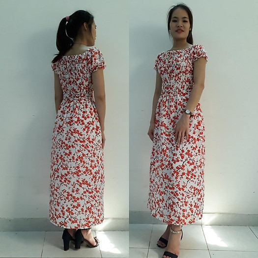 Maxi dự tiệc trễ vai 45-68 kg