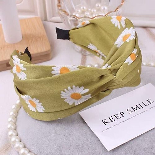 Bờm lụa bản to hoa cúc BN118