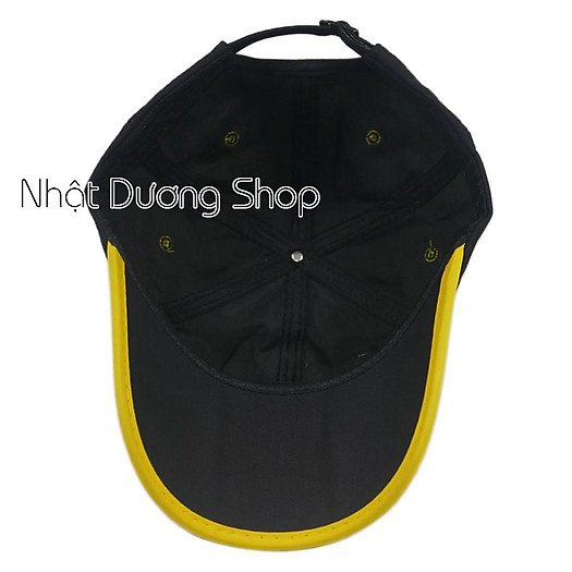 Mũ lưỡi trai hoa cúc họa mi có viền vàng - Đen