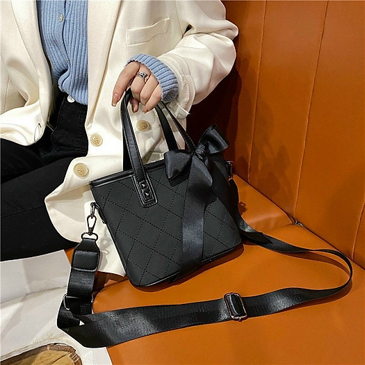Túi xách nữ giỏ phối nơ size 25cm