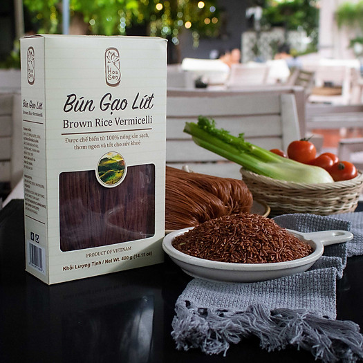 Bún Gạo Lứt Hoa Sen - Hoa Sen Brown Rice Vermicelli - Hộp 400g