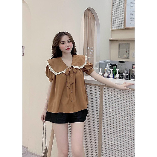 Set Đồ Bộ Cổ Phối Bèo Đính Nơ Thời Trang