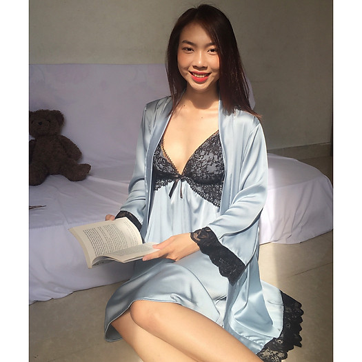Váy Ngủ Kèm Áo Choàng Viền Ren Hoa CDAN55, bảng giá 3/2024