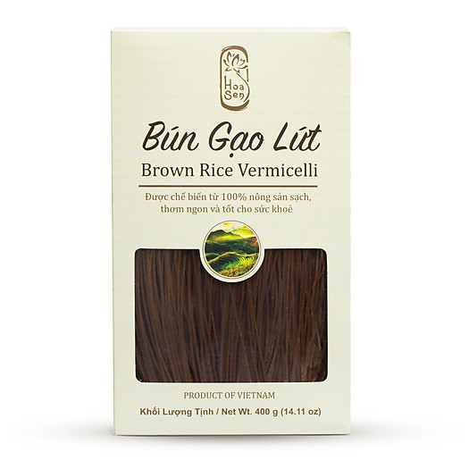 Bún Gạo Lứt Hoa Sen - Hoa Sen Brown Rice Vermicelli - Hộp 400g