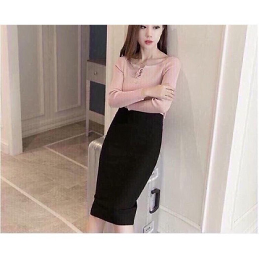 Chân váy bút chì dáng dài xẻ trước và xẻ sau