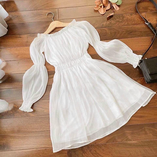 Đầm voan trắng bv H3177