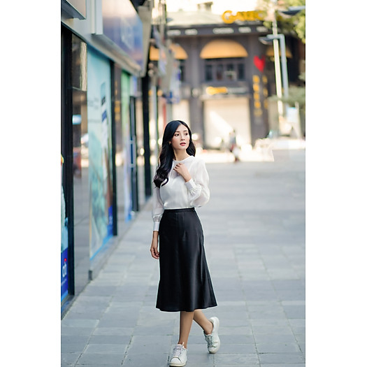 Chân váy lụa xéo 2 lớp cao cấp