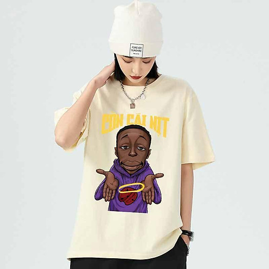 ÁO THUN COTTON FORM RỘNG "CÒN CÁI NỊT KHÔNG", nam/nữ