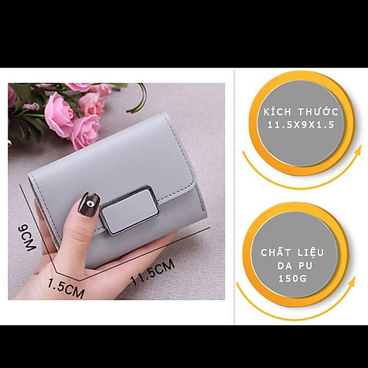 Bóp ví nữ đựng tiền mini gấp 3 bỏ túi giá rẻ, nhiều ngăn siêu tiện dụng