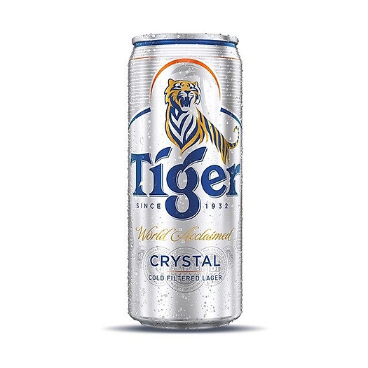 Thùng 24 Lon Cao Bia Tiger Crysal Sleek Bao Bì Xuân - Tiger Bạc 330ml/Lon Date Luôn Mới