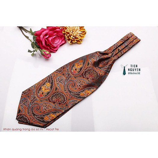 Khăn Ascot cổ điển - Khăn quàng trong áo sơ mi - Vàng đồng retro