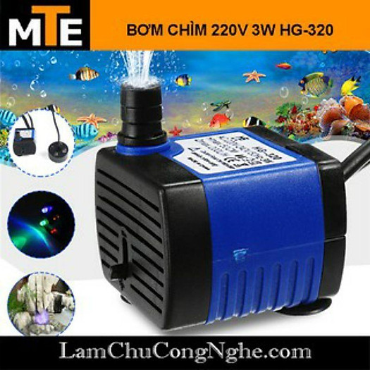 Bơm chìm mini 7W 16W 18W 25W - 220V quạt điều hoà hơi nước - bể cá thủy cảnh, hòn non bộ, thác nước, máy lạnh quạt cây