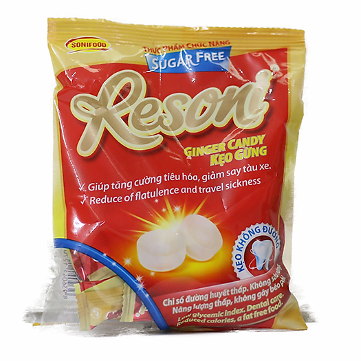 Kẹo gừng Resoni - Thực phẩm chức năng dành cho người ăn kiêng, tiểu đường (túi 60g)