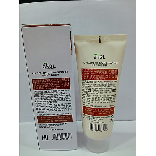 Sữa rửa mặt Lựu - Ekel Foam Cleanser Pomegranate 100ml (Tặng 2 mặt nạ Jant Blanc)