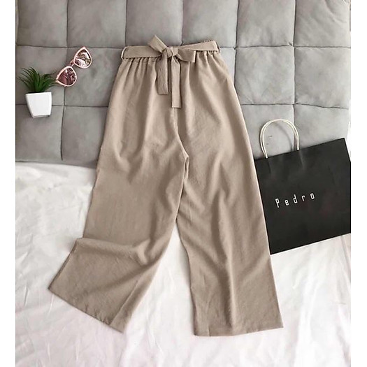 Quần đũi ống rộng cột nơ