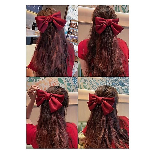 Kẹp nơ, cột tóc nơ lụa nhiều màu (Hàng Quảng Châu đẹp ,chất lụa chuẩn màu chuẩn mẫu)