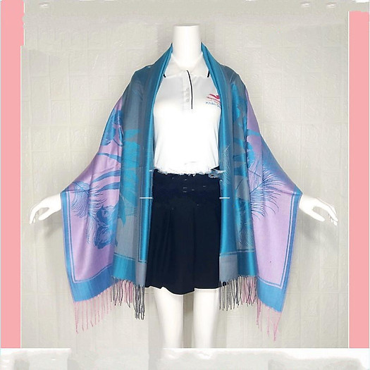 KHĂN CHOÀNG CỔ PASHMINA HOA DỪA 02