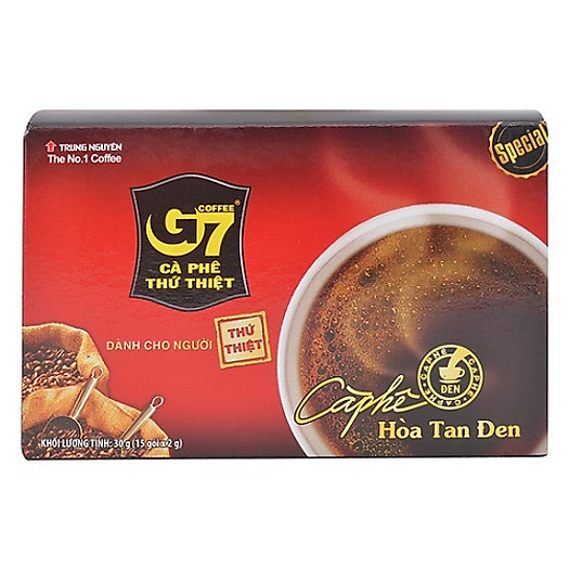 Combo 2 hộp cafe G7 Hòa Tan Đen Trung Nguyên ( 30g / hộp )